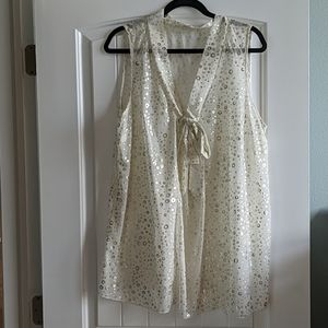 Modcloth Poema tie front blouse 1x